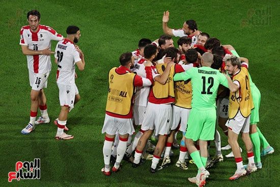 فرحة منتخب جورجيا بهدف التقدم فرحة منتخب جورجيا بهدف التقدم