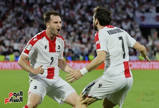 فرحة لاعبى جورجيا فرحة لاعبى جورجيا