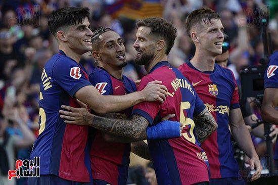 احتفال لاعبى برشلونة احتفال لاعبى برشلونة