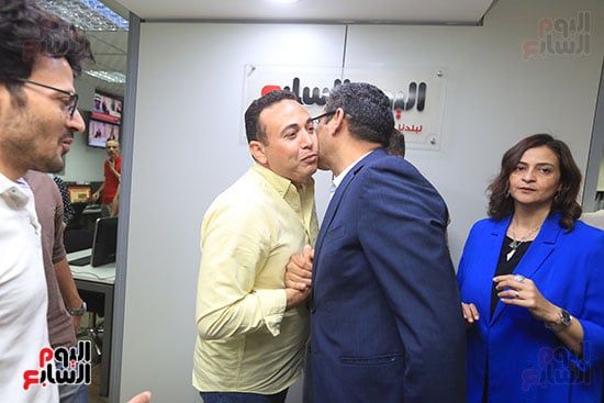 الزميل محمد أبو عوض ونقيب الصحفيين خالد البلشى الزميل محمد أبو عوض ونقيب الصحفيين خالد البلشى