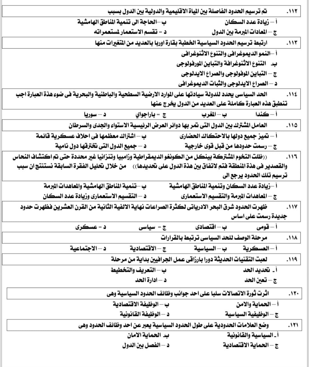 أهم الأسئلة في الجغرافيا أهم الأسئلة في الجغرافيا