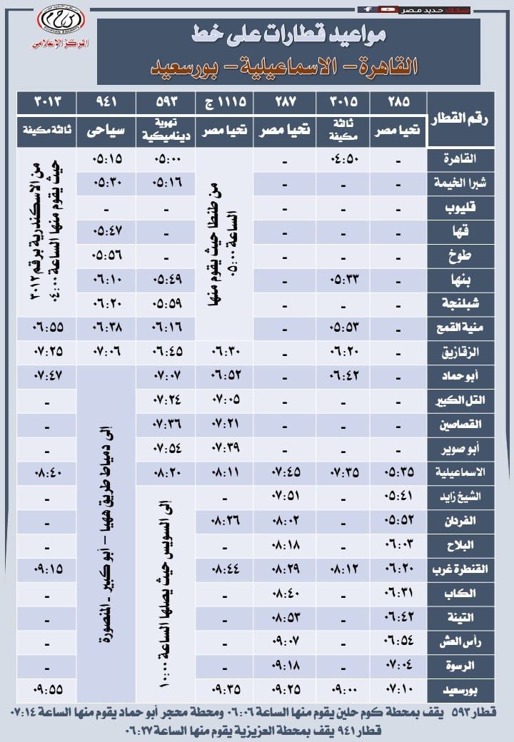 مواعيد القطارات مواعيد القطارات