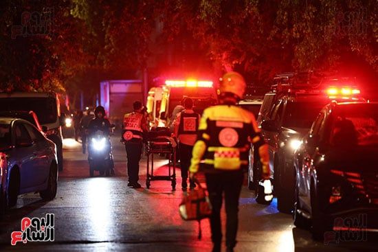 انتشار فرق الإنقاذ فى موقع الحادث انتشار فرق الإنقاذ فى موقع الحادث