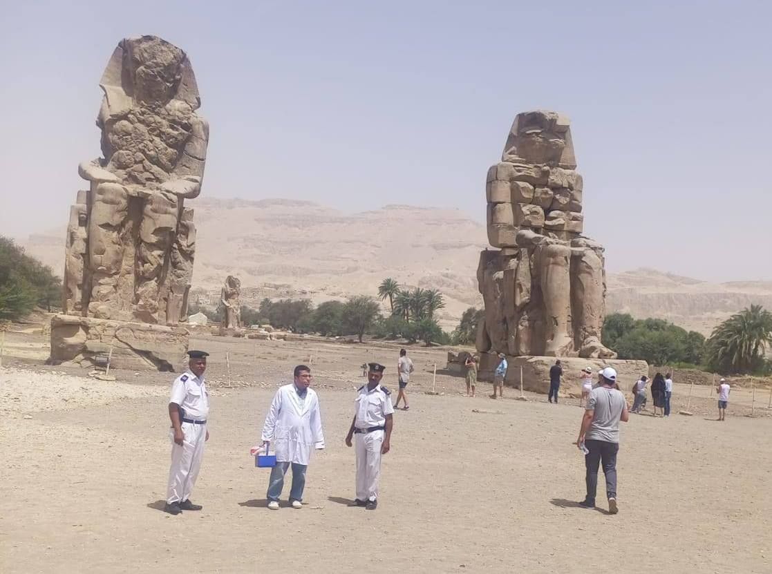 فرق من الطب البيطري تحصن الكلاب الضالة في منطقة تمثالى ممنون فرق من الطب البيطري تحصن الكلاب الضالة في منطقة تمثالى ممنون