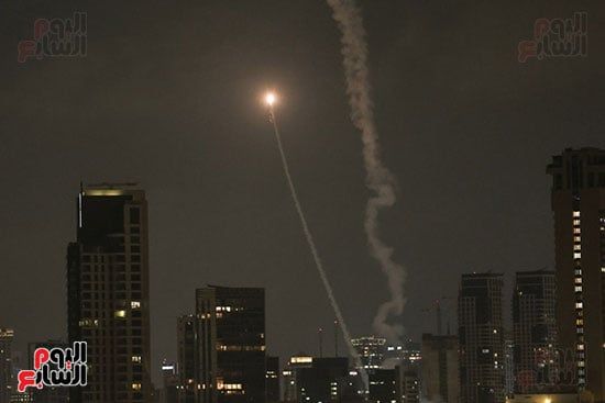 صواريخ إيران فى سماء تل أبيب صواريخ إيران فى سماء تل أبيب