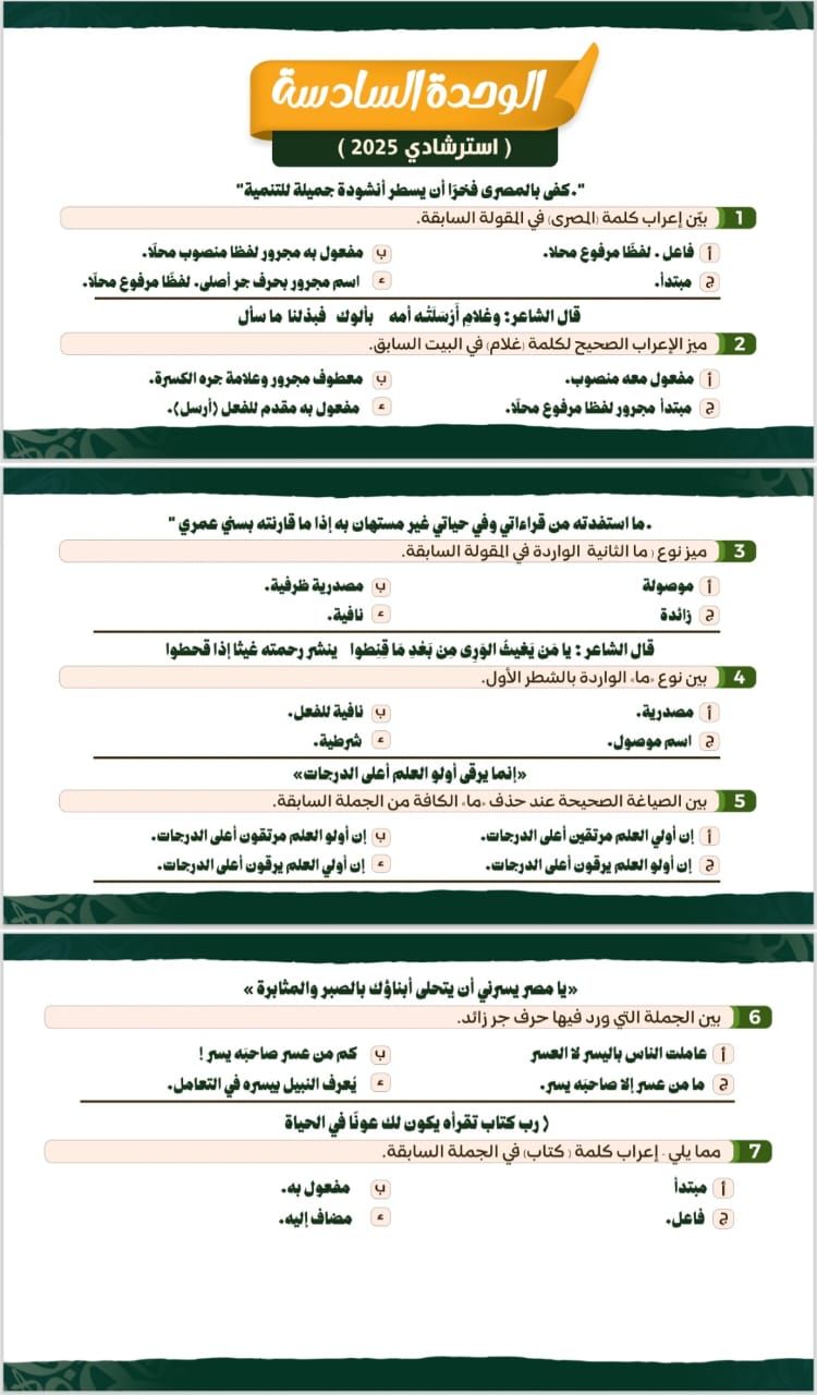 أهم الأسئلة في النحو أهم الأسئلة في النحو