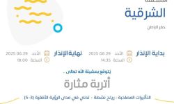 حالة الطقس اليوم في الشرقية الإنذار الأصفر في حفر الباطن