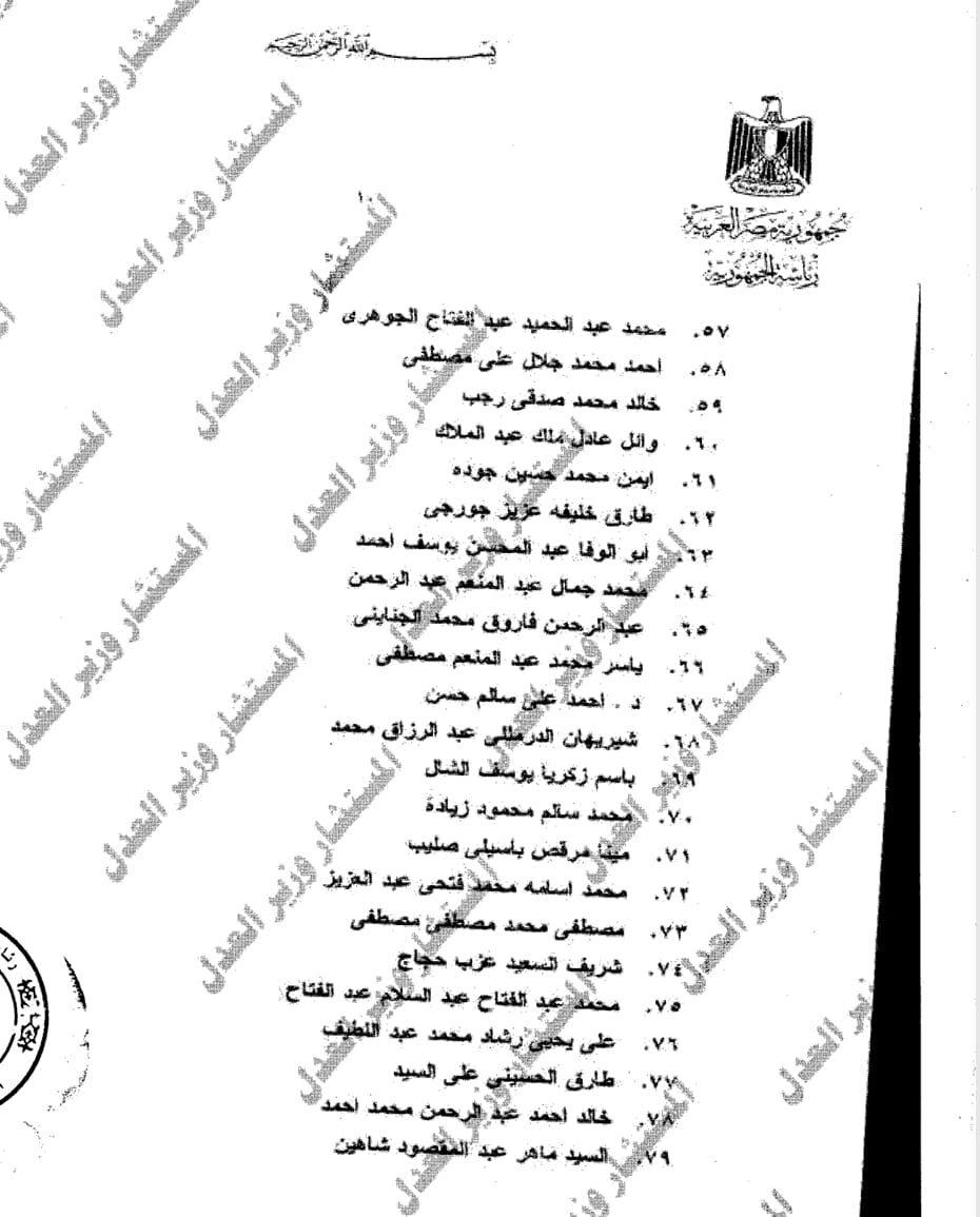 قرار جمهوري بترقية عدد من مستشارى هيئة قضايا الدولة (6)