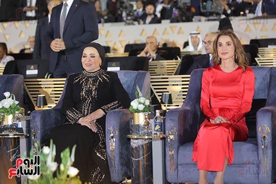 السيدة انتصار السيسى خلال حفل افتتاح المتحف المصرى الكبير السيدة انتصار السيسى خلال حفل افتتاح المتحف المصرى الكبير