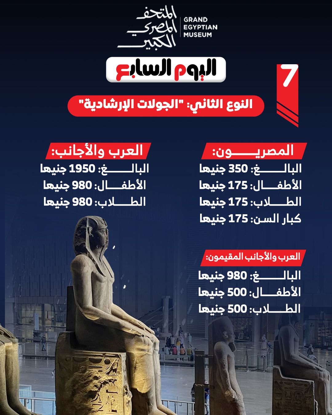 أسعار تذاكر زيارة المتحف الكبير