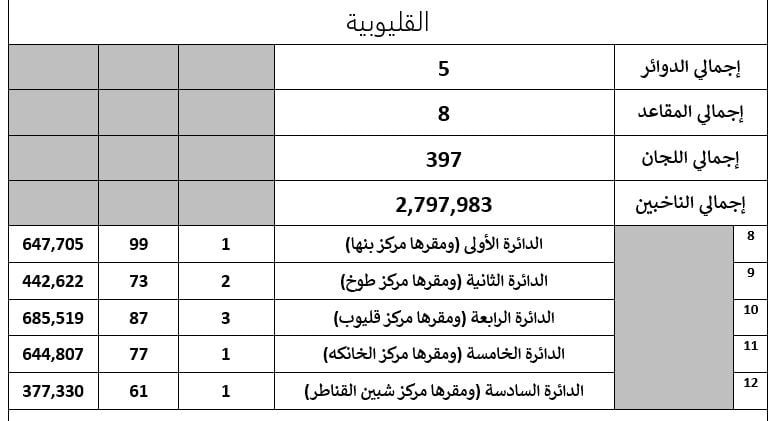 تفاصيل تصويت 55 دائرة باعادة المرحلة الثانية لانتخابات النواب (14) تفاصيل تصويت 55 دائرة باعادة المرحلة الثانية لانتخابات النواب (14)