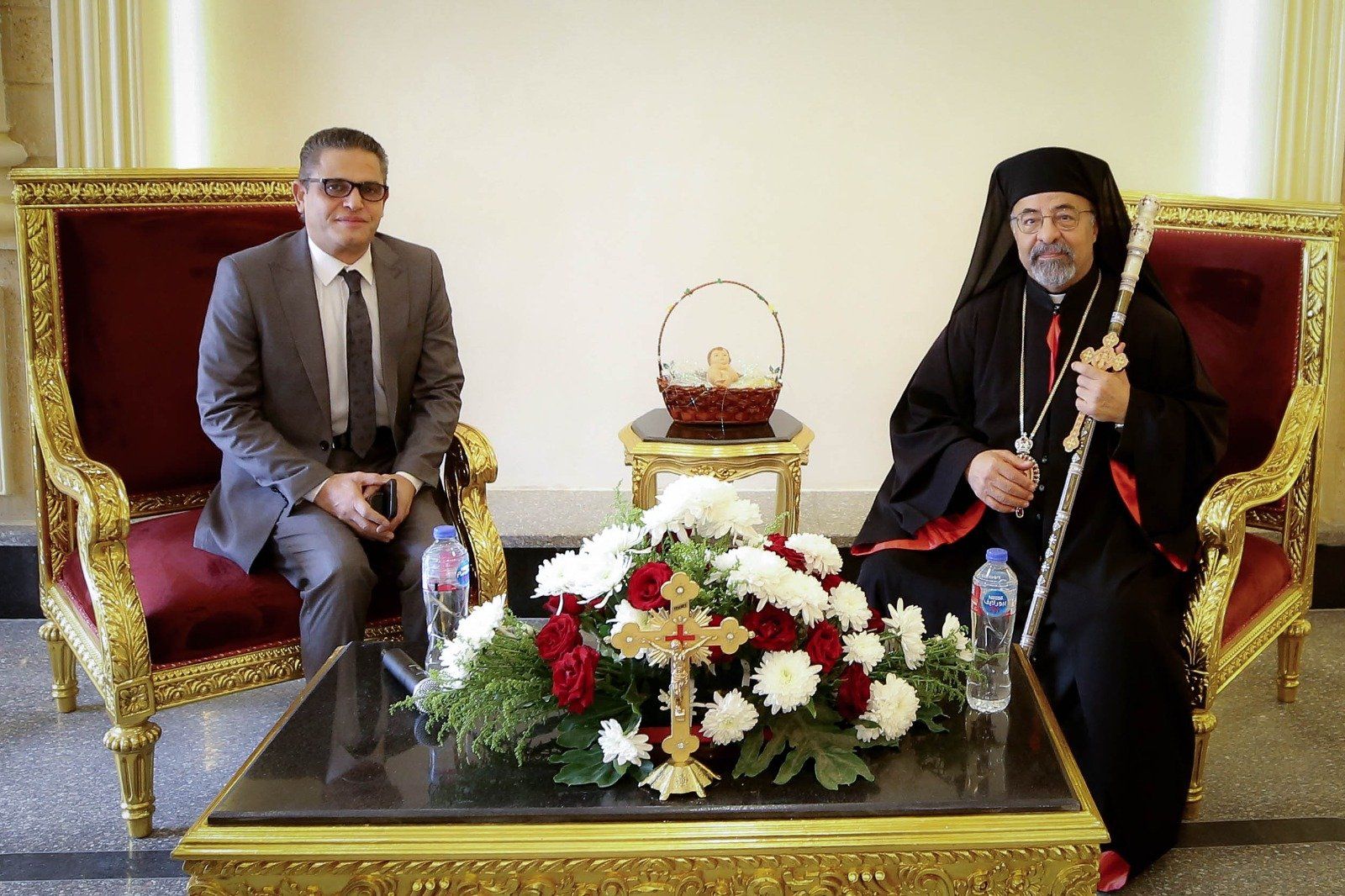 لقاء الأنبا إبراهيم إسحاق بطريرك الأقباط الكاثوليك والكاتب الصحفى عبدالفتاح عبدالمنعم رئيس تحرير اليوم السابع