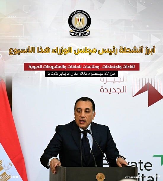 إنفوجراف أبرز أنشطة رئيس مجلس الوزراء هذا الأسبوع (4)