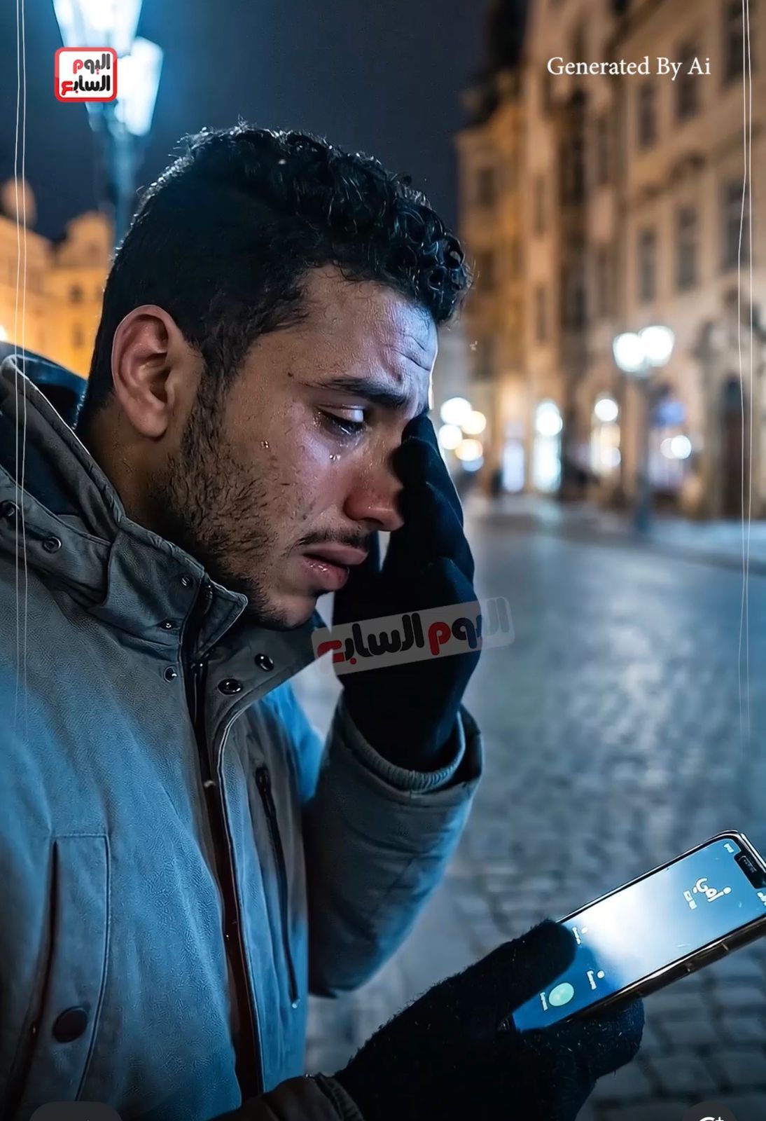 شاب يمسك بهاتفه شاب يمسك بهاتفه