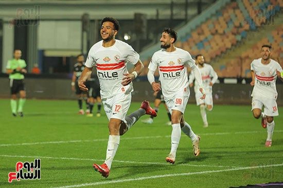 أحتفال لاعبي الزمالك بالهدف الثاني أحتفال لاعبي الزمالك بالهدف الثاني