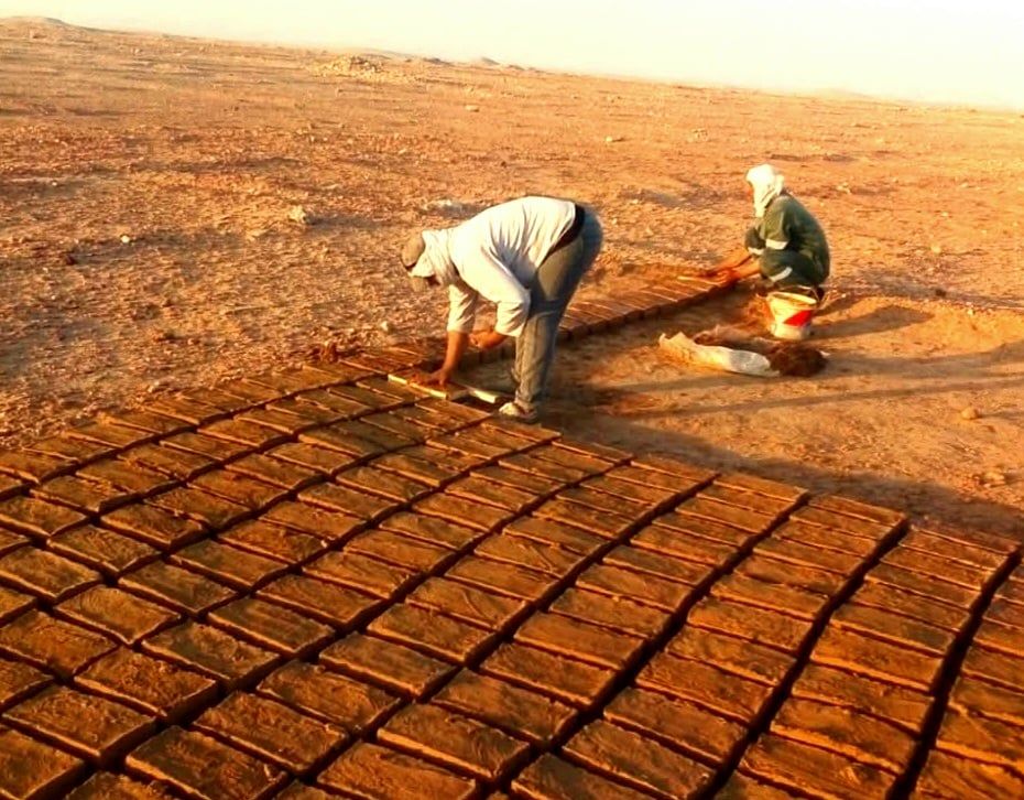 جانب من اعمال ترميم حصن المنيرة جانب من اعمال ترميم حصن المنيرة
