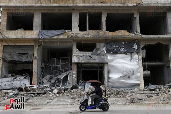 منازل مدمرة نتيجة القصف منازل مدمرة نتيجة القصف