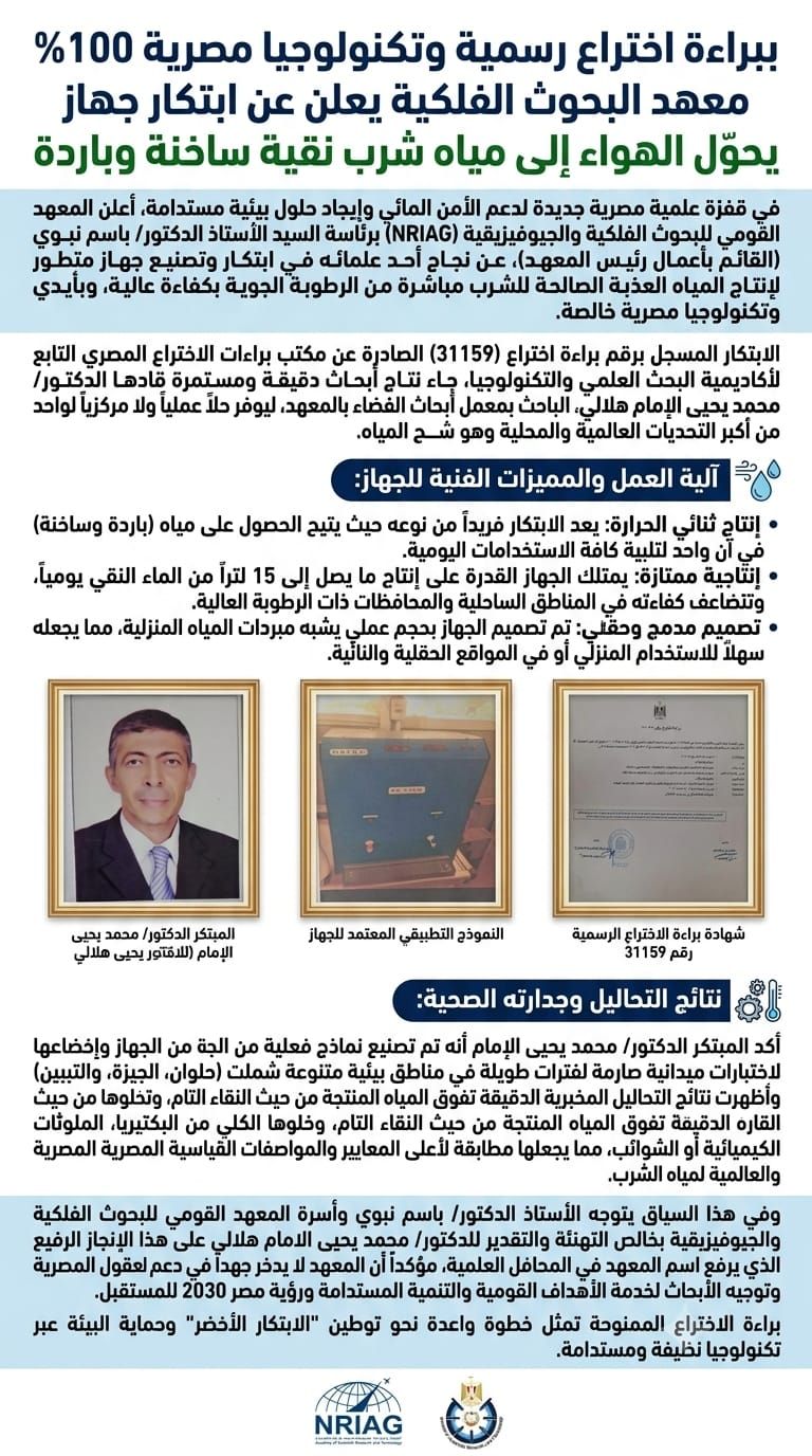 ابتكار جهاز يحوّل الهواء إلى مياه شرب نقية ساخنة وباردة (1) ابتكار جهاز يحوّل الهواء إلى مياه شرب نقية ساخنة وباردة (1)