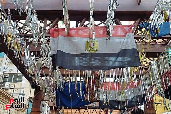 علم مصر يزين شوارع أسوان علم مصر يزين شوارع أسوان