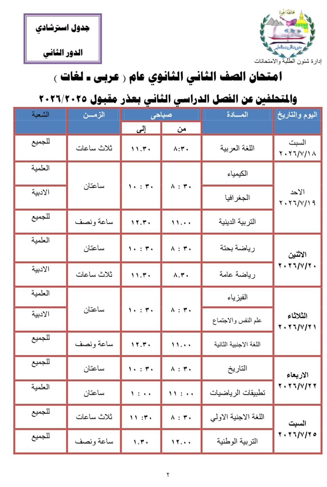 الثانى الثانوى الثانى الثانوى