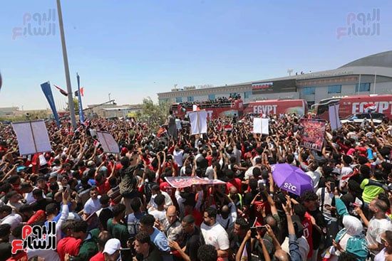 استقبال أسطورى للمنتخب استقبال أسطورى للمنتخب