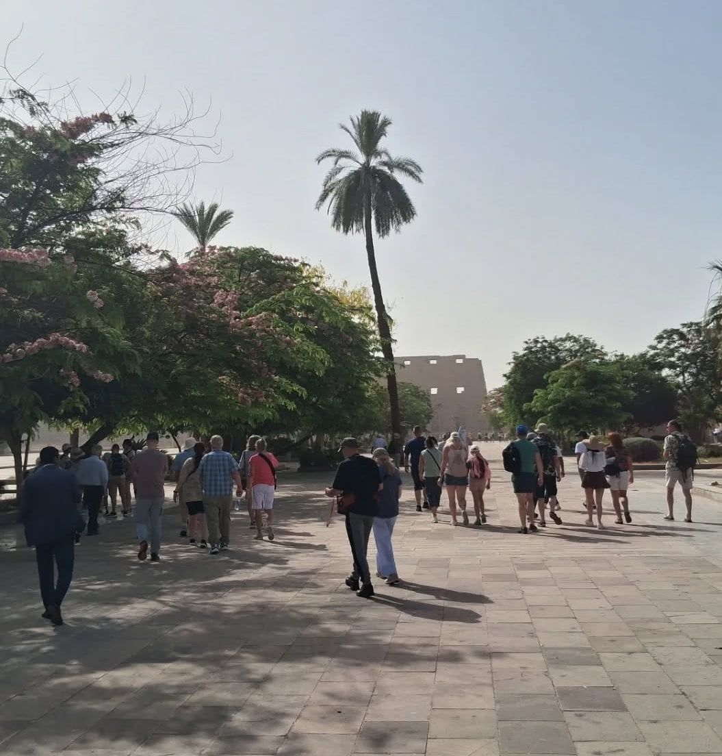 جانب من التوافد السياحى فى قلب الأقصر جانب من التوافد السياحى فى قلب الأقصر