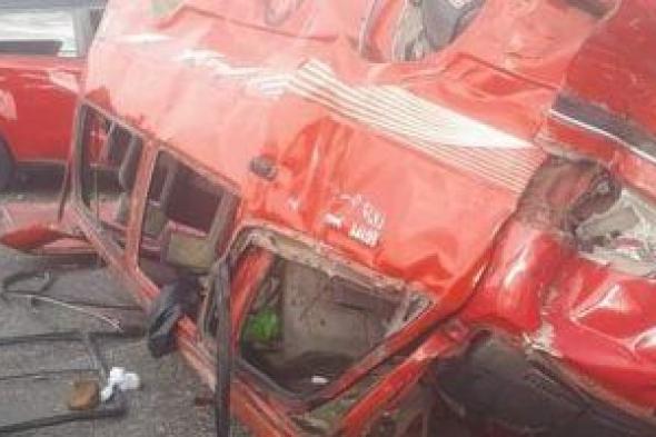 إصابة 7 أشخاص فى حادث انقلاب سيارة ميكروباص بمدينة أسيوط الجديدة