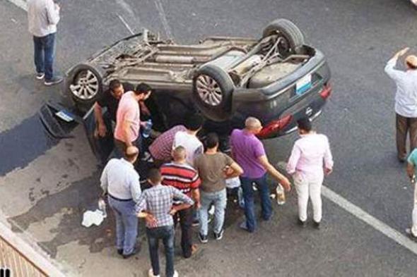 إصابة رئيس مدينة ابو قرقاص فى حادث انقلاب سيارة بالمنيا