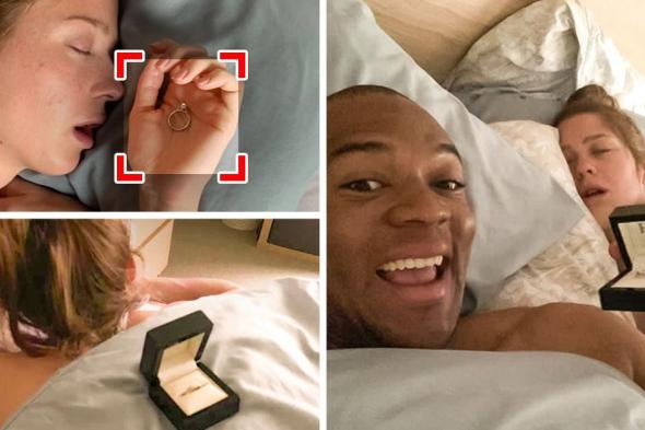 رجل يلتقط صوراً لخاتم الخطوبة مع حبيبته سراً قبل شهرٍ من طلب يدها للزواج علناً