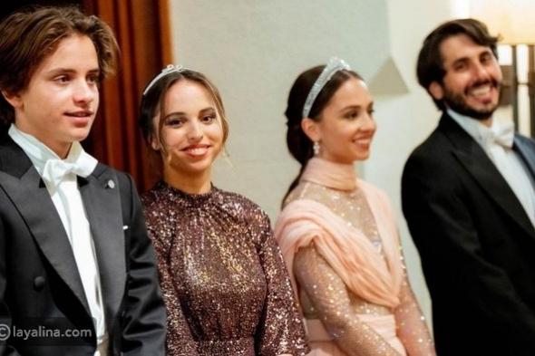 تفاصيل إطلالة الأميرتان إيمان وسلمى في حفل عشاء زفاف الأمير الحسين