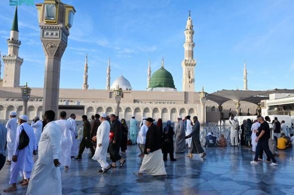 على مدى الأسبوع الماضي.. أكثر من 5,9 ملايين مصلٍ يؤدون الصلوات في المسجد النبوي