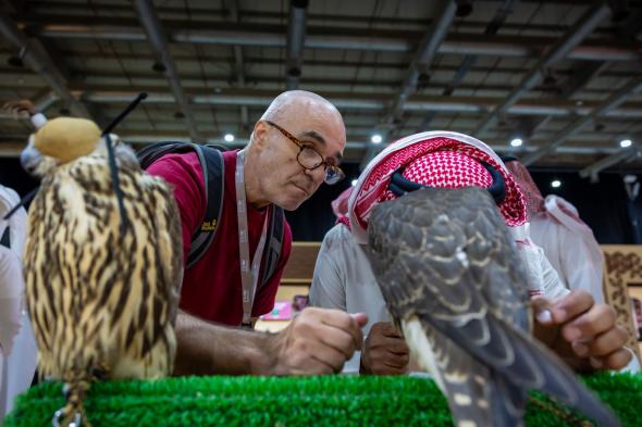 زوار ومشاركون خليجيون ودوليون في المزاد الدولي للصقور بالرياض وسط فرص استثمارية واعدة