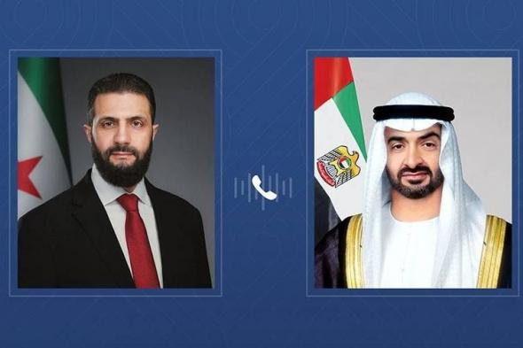 محمد
بن
زايد:
الإمارات
حريصة
على
دعم
وحدة
سوريا
وأمنها
واستقرارها