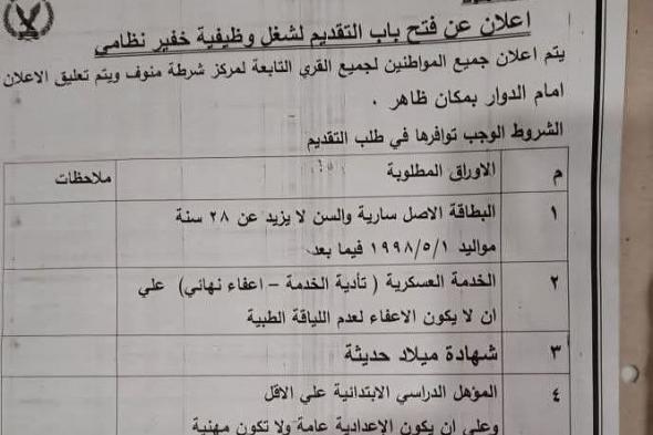 وظائف
    وزارة
    الداخلية
    وظيفة
    خفير
    نظامي
    لسنة
    2026