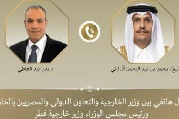 وزير
الخارجية
يبحث
هاتفيا
مع
رئيس
وزراء
قطر
جهود
خفض
التصعيد
الإقليمي